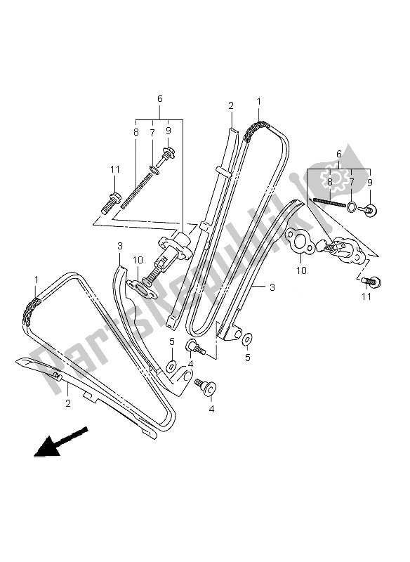 Toutes les pièces pour le Chaîne De Came du Suzuki VL 125 Intruder 2007