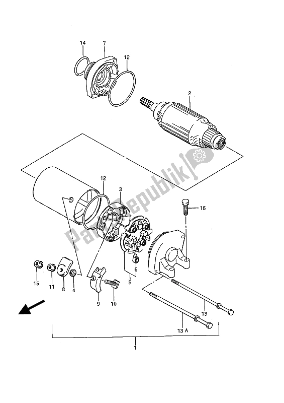 Tutte le parti per il Motore Di Avviamento del Suzuki GSX 1100F 1992