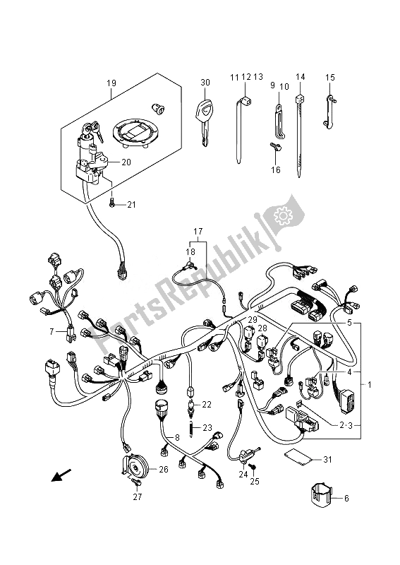 All parts for the Wiring Harness of the Suzuki GSF 1250 SA Bandit 2014