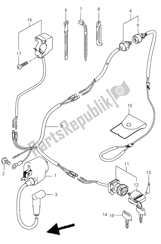 All parts for the Electrical of the Suzuki LT A 50 Quadsport 2004