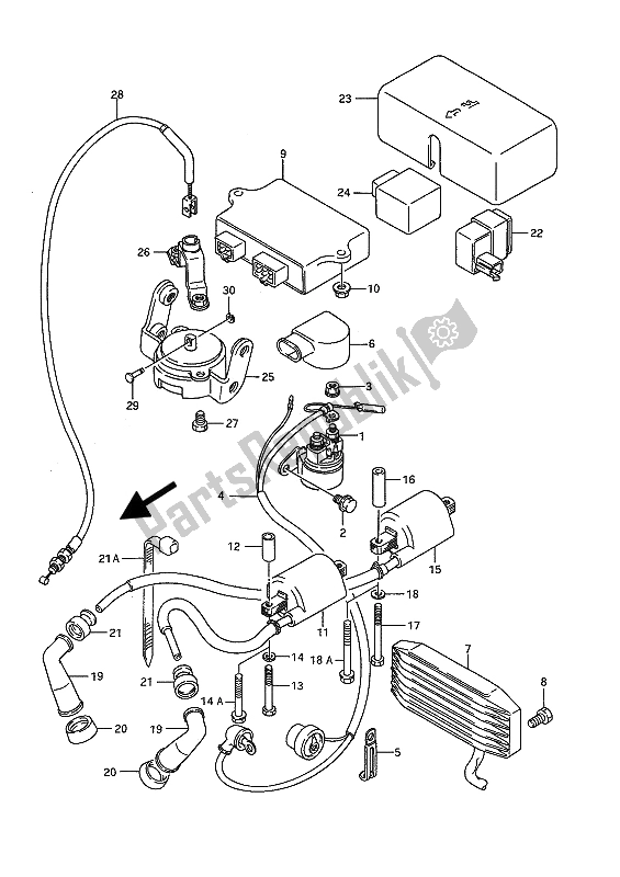 Alle onderdelen voor de Elektrisch van de Suzuki VS 1400 GLP Intruder 1989