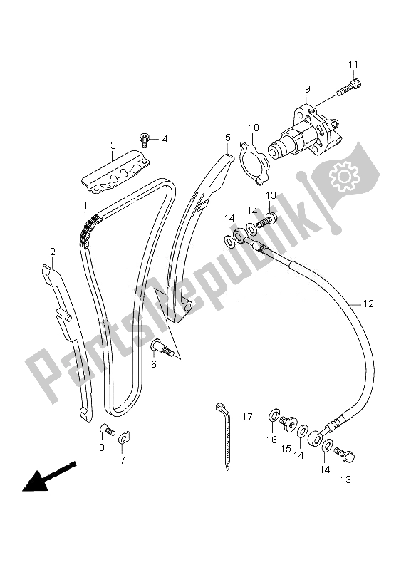 Alle onderdelen voor de Cam Ketting van de Suzuki GSX 1300 BKA B King 2010