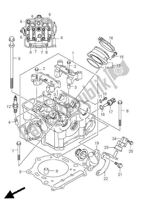 Tutte le parti per il Testata del Suzuki LT A 750 XZ Kingquad AXI 4X4 2011