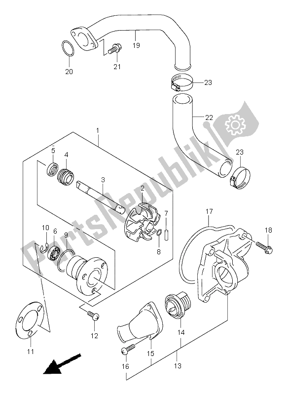 Toutes les pièces pour le Pompe à Eau du Suzuki VL 800Z Volusia 2003