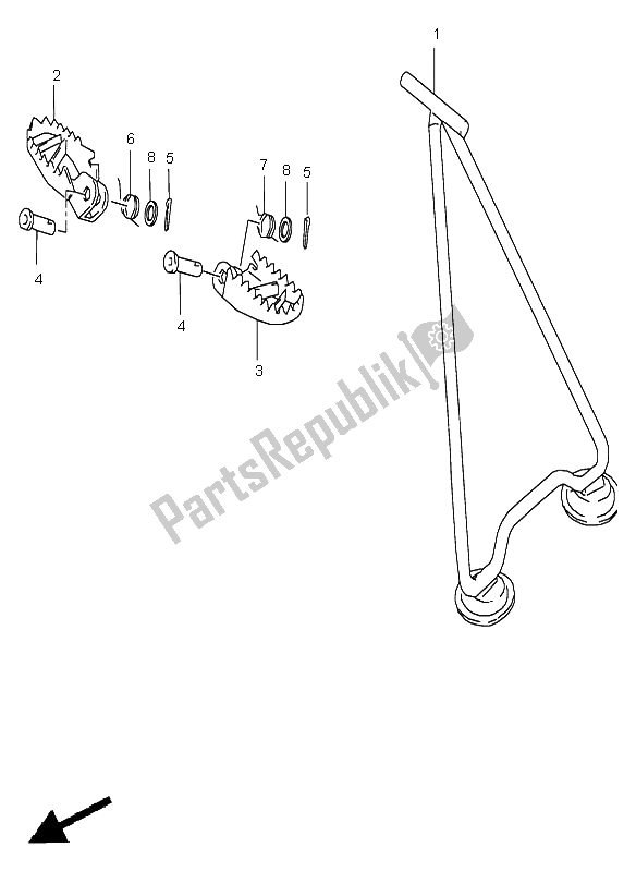 Tutte le parti per il Stand E Poggiapiedi del Suzuki RM 125 1998