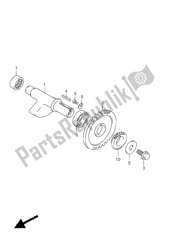 All parts for the Crank Balancer of the Suzuki LT A 500 XPZ Kingquad AXI 4X4 2011