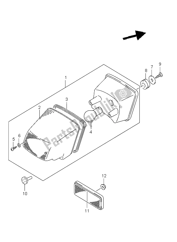 All parts for the Tail Lamp of the Suzuki DR Z 400S 2009
