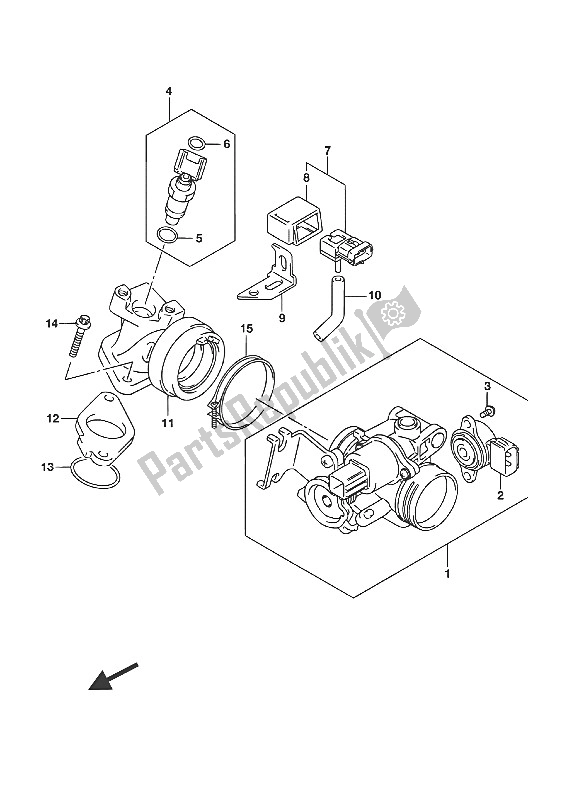 All parts for the Throttle Body of the Suzuki UH 125A Burgman 2016