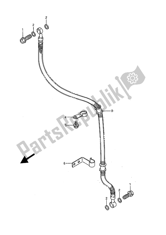 All parts for the Front Brake Hose of the Suzuki LS 650P Savage 1990