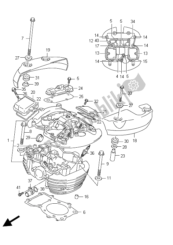 Todas las partes para Culata Trasera de Suzuki C 800 VL Intruder 2012