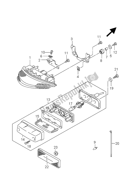 Todas las partes para Luz De Combinación Trasera de Suzuki GSR 750A 2012