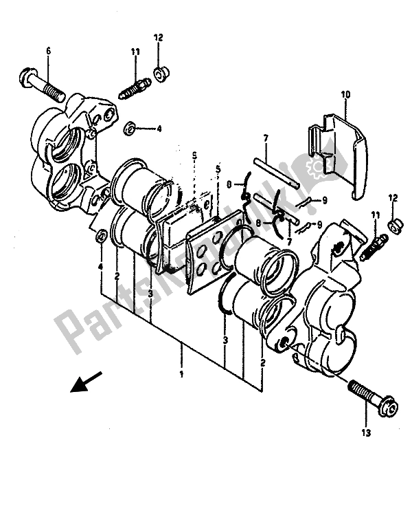 Tutte le parti per il Pinze Anteriori del Suzuki GSX R 1100 1987