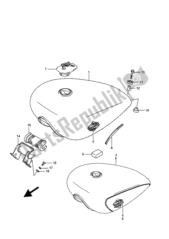 Wszystkie części do Zbiornik Paliwa Suzuki VS 1400 Glpf Intruder 1992