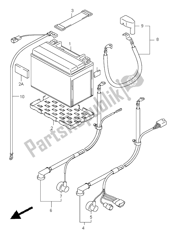 All parts for the Battery of the Suzuki DL 1000 V Strom 2002