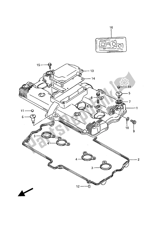 Todas las partes para Cubierta De Tapa De Cilindro de Suzuki GSX 1100F 1991