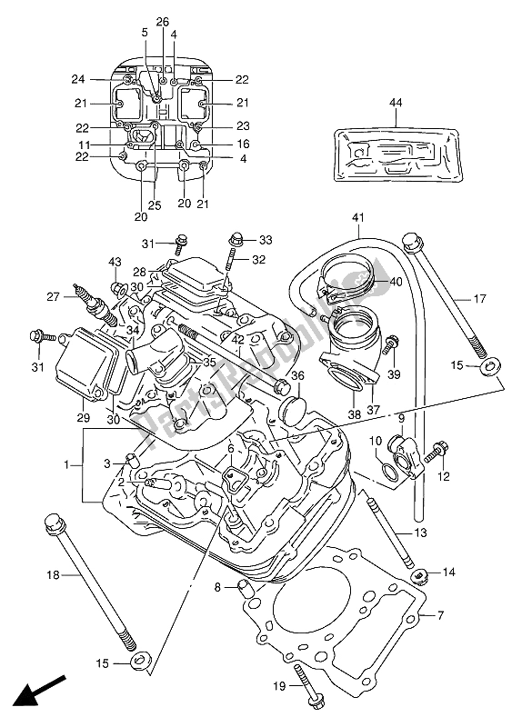 Wszystkie części do G? Owica Cylindra (przód) Suzuki VX 800U 1992