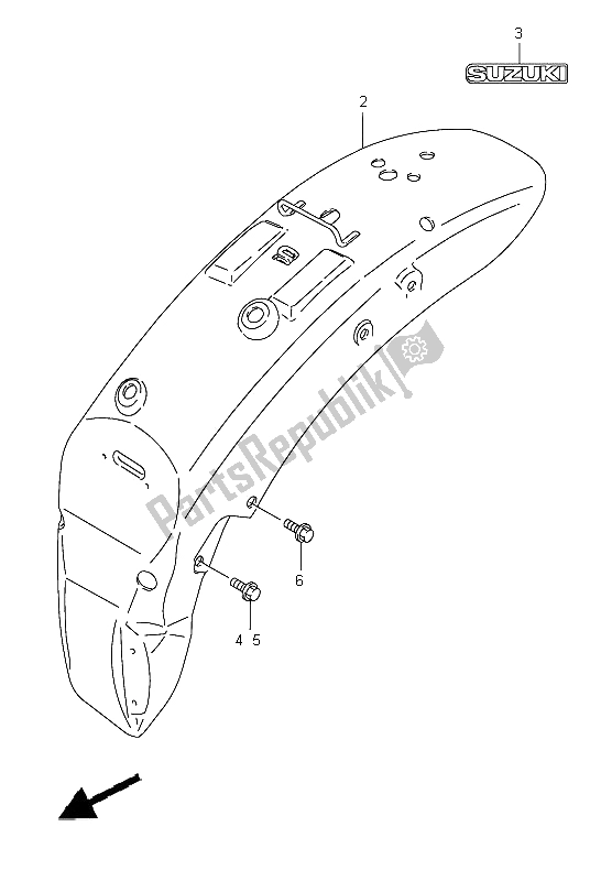 Tutte le parti per il Parafango Posteriore del Suzuki VS 800 Intruder 2005
