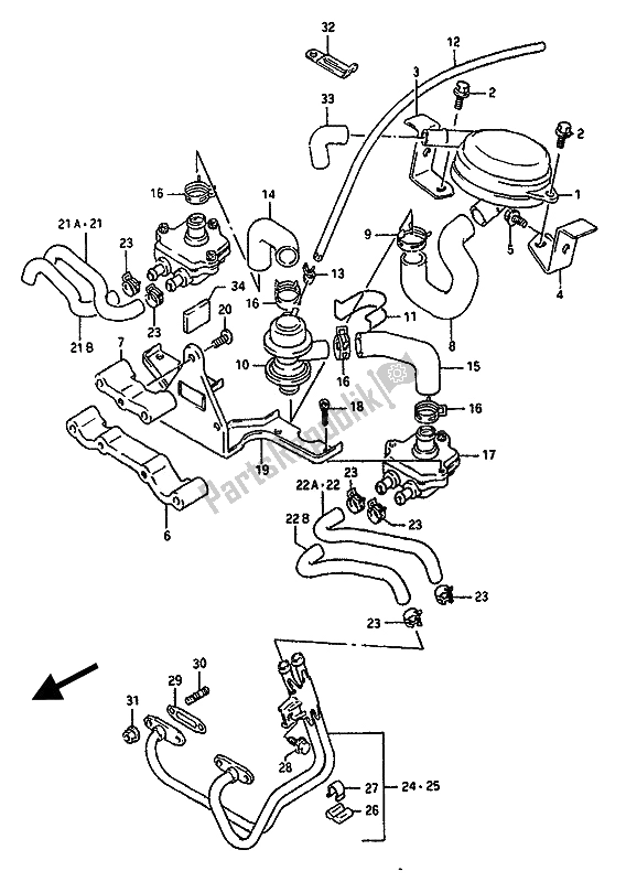 All parts for the Second Air (e18) of the Suzuki GSX R 1100 1990