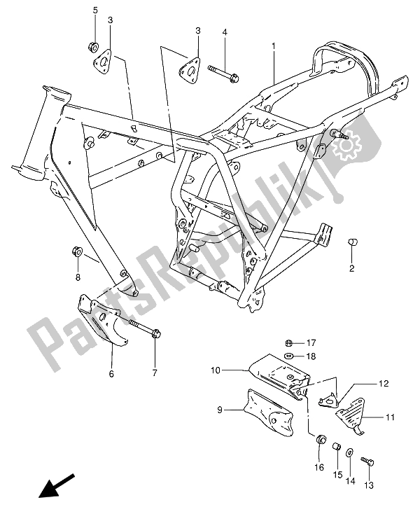 Todas as partes de Quadro, Armação do Suzuki GN 250 1993
