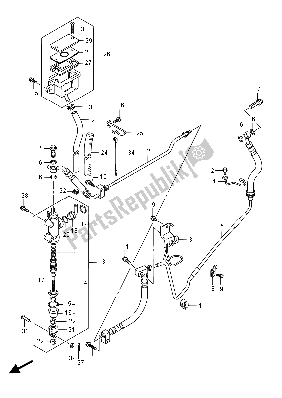 Todas las partes para Cilindro Maestro Trasero de Suzuki VL 1500 BT Intruder 2015