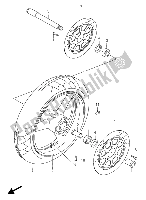 Tutte le parti per il Ruota Anteriore del Suzuki GSX R 750 1998