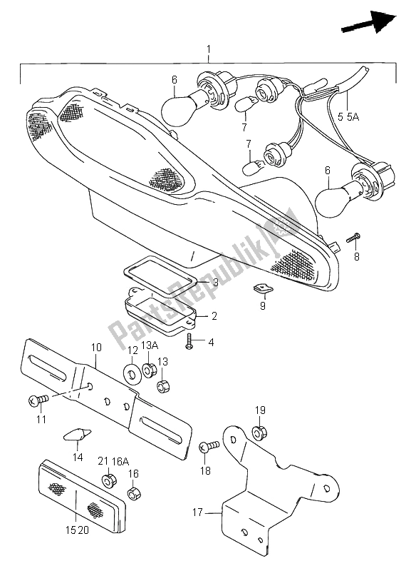 Tutte le parti per il Lampada Di Coda del Suzuki RF 900R 1995