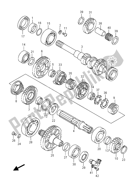 All parts for the Transmission (2) of the Suzuki LT A 750 XZ Kingquad AXI 4X4 2014