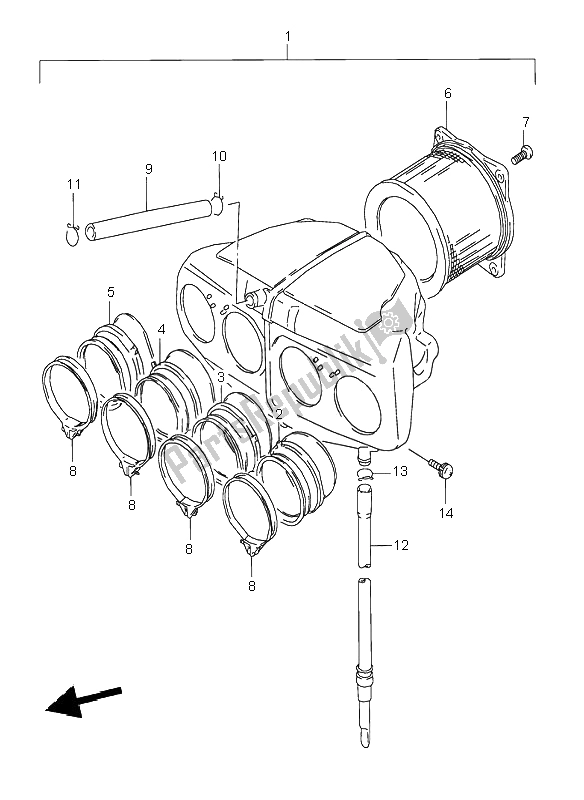 Todas las partes para Filtro De Aire de Suzuki GSX 600F 1996