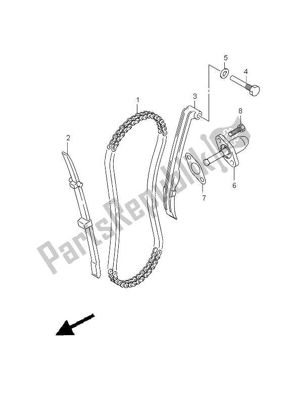 All parts for the Cam Chain of the Suzuki DR 125 SM 2009