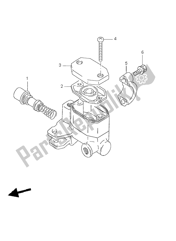 All parts for the Front Master Cylinder of the Suzuki GN 125E 1996