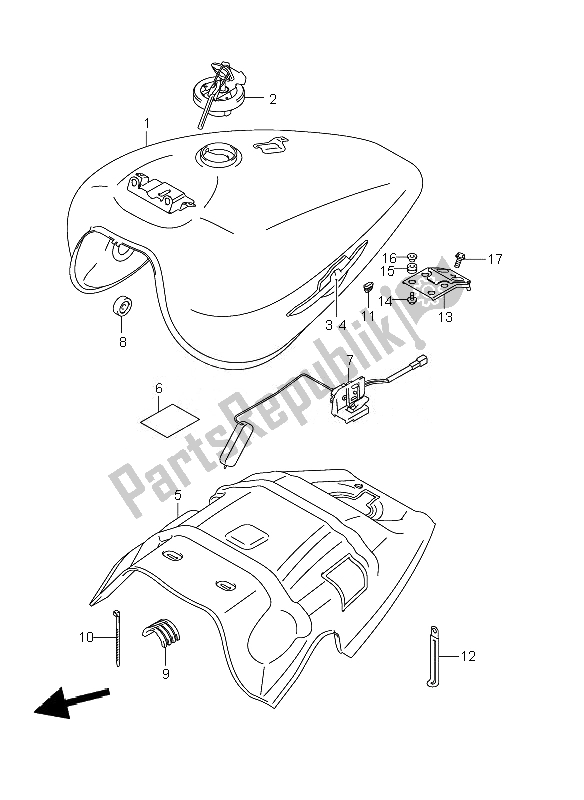 All parts for the Fuel Tank (vzr1800z-zuf) of the Suzuki VZR 1800 Rnzr M Intruder 2010