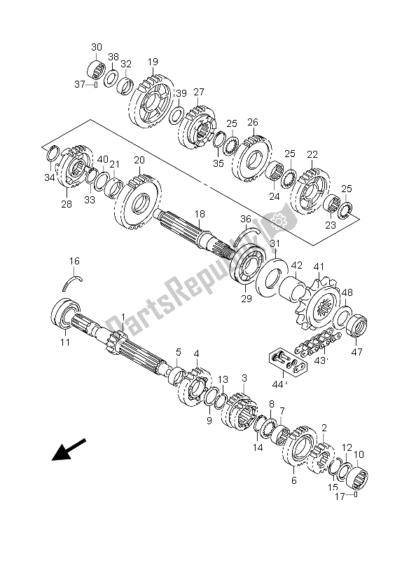 Toutes les pièces pour le Transmission du Suzuki GSX R 750 2004