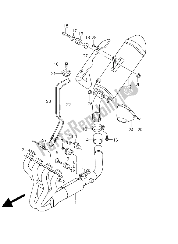 Todas las partes para Silenciador de Suzuki GSR 750 2011