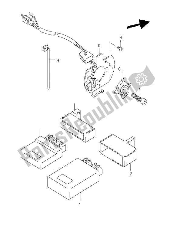 All parts for the Signal Generator of the Suzuki GSF 1200 NS Bandit 2001