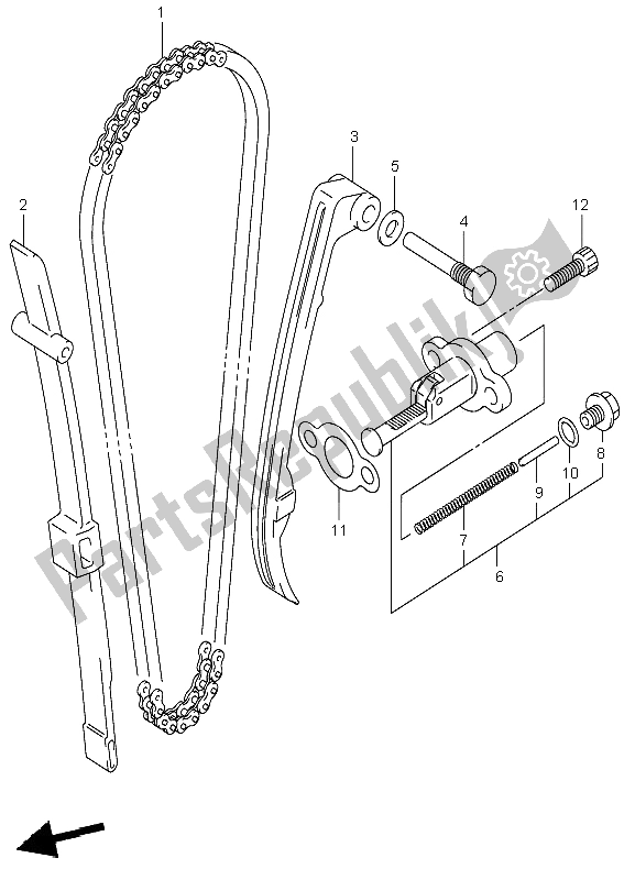 All parts for the Cam Chain of the Suzuki LT F 250 Ozark 2003