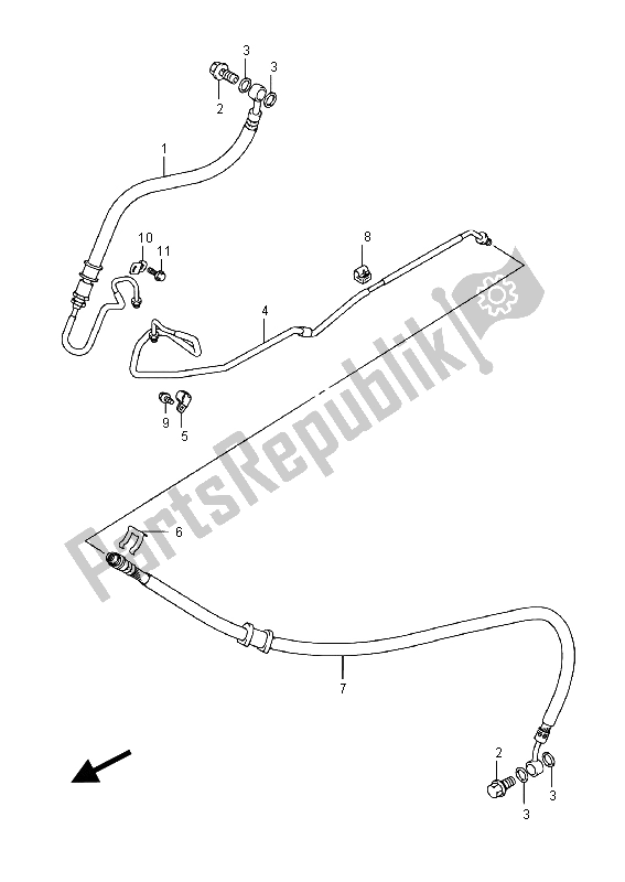 All parts for the Rear Brake Hose of the Suzuki AN 650Z Burgman Executive 2015