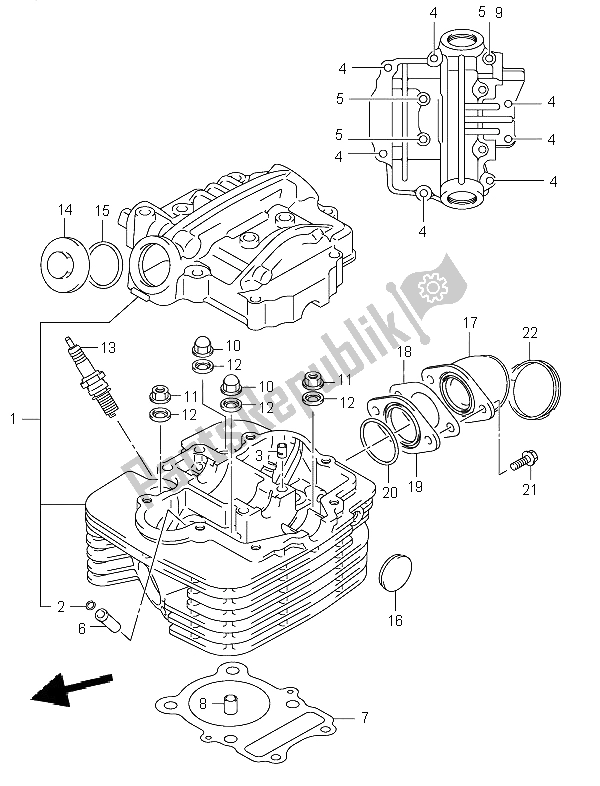 Toutes les pièces pour le Culasse du Suzuki LT F 250 Ozark 2004