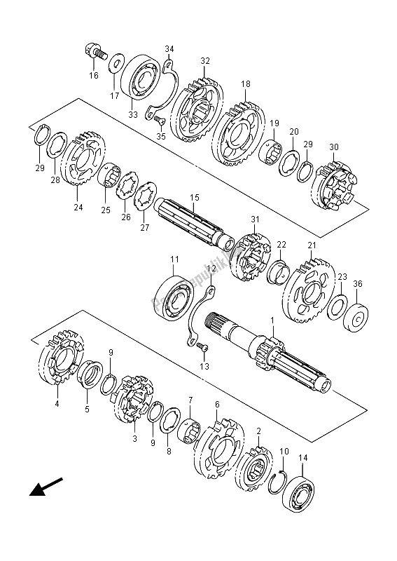 All parts for the Transmission of the Suzuki VL 800 Intruder 2015