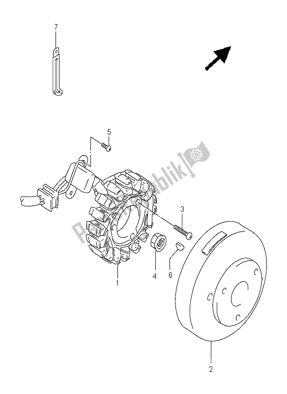 Tutte le parti per il Magnete del Suzuki DR 125 SE 2001