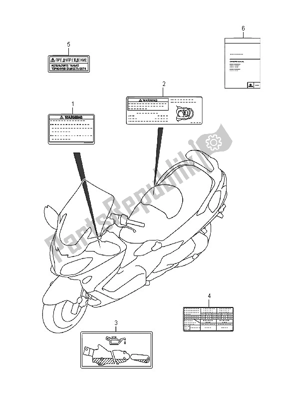 All parts for the Label (an650z) of the Suzuki AN 650Z Burgman Executive 2016