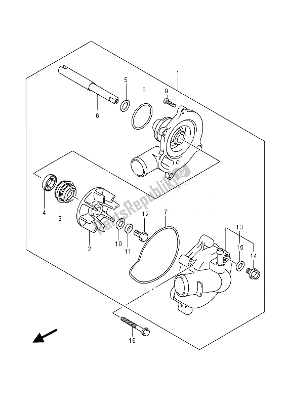 Tutte le parti per il Pompa Dell'acqua del Suzuki GSX R 1000Z 2014
