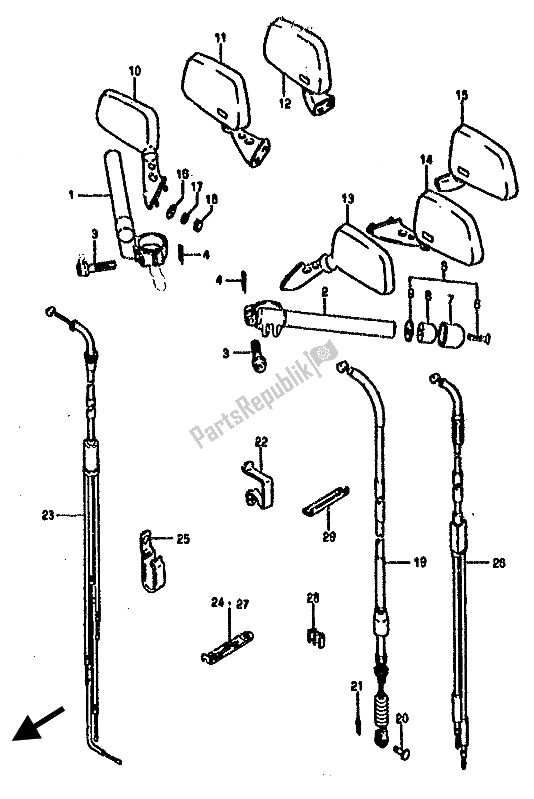 Todas as partes de Guidão do Suzuki RG 500 Gamma 1986
