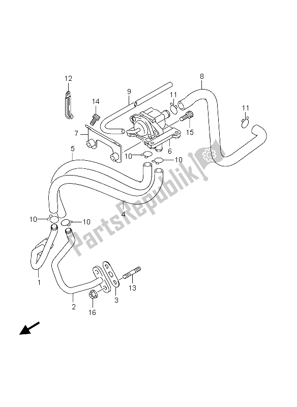 All parts for the 2nd Air (p2-p19-p54) of the Suzuki GS 500 EF 2004