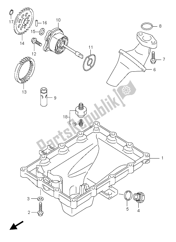 Tutte le parti per il Coppa Dell'olio E Pompa Dell'olio del Suzuki GSX R 750 2004