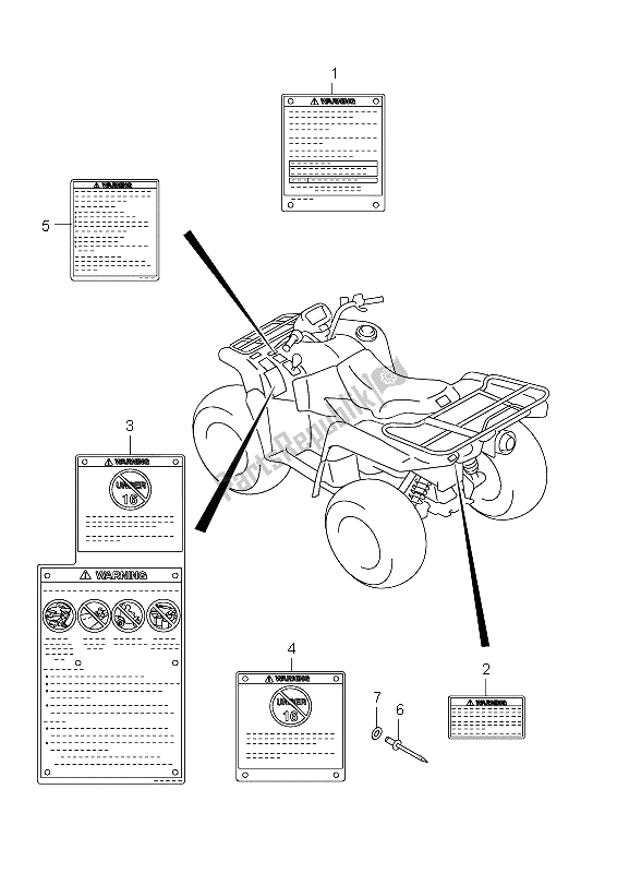 Todas las partes para Etiqueta (lt-a500xpz P17) de Suzuki LT A 500 XPZ Kingquad AXI 4X4 2012