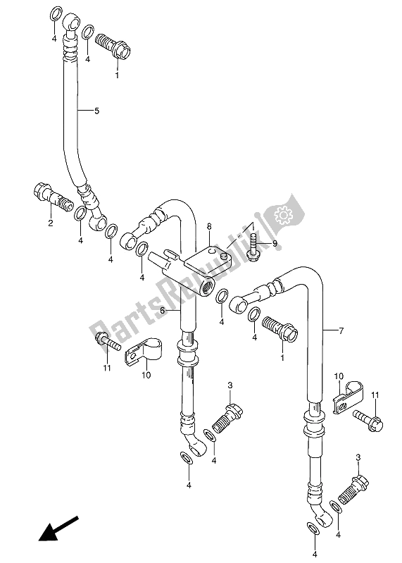 Todas las partes para Manguera De Freno Delantero de Suzuki RF 600 RU 1993