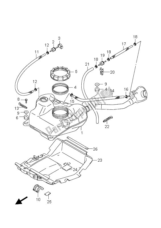 Todas las partes para Depósito De Combustible de Suzuki AN 650A Burgman Executive 2009