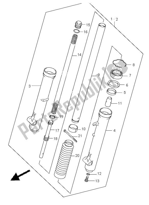 Toutes les pièces pour le Amortisseur Avant (sw) du Suzuki DR Z 125 SW LW 2003