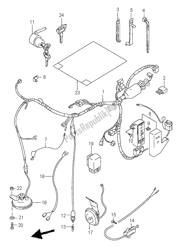 All parts for the Wiring Harness of the Suzuki VS 800 Intruder 1995