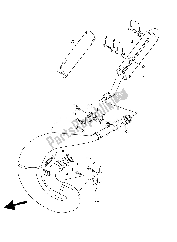 Tutte le parti per il Silenziatore del Suzuki RM 250 2007
